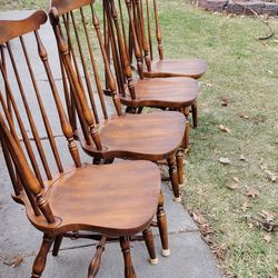 Rare L. HITCHCOCK Dining Chair-Gold Stenciling Fall Harvest Set