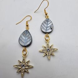 Leaf and Star Earrings