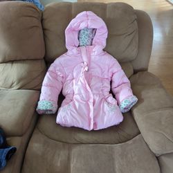 5t toddler/girls Fall Winter Pink With Leopard print Jacket Coat