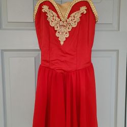Red And Gold Dance Dress