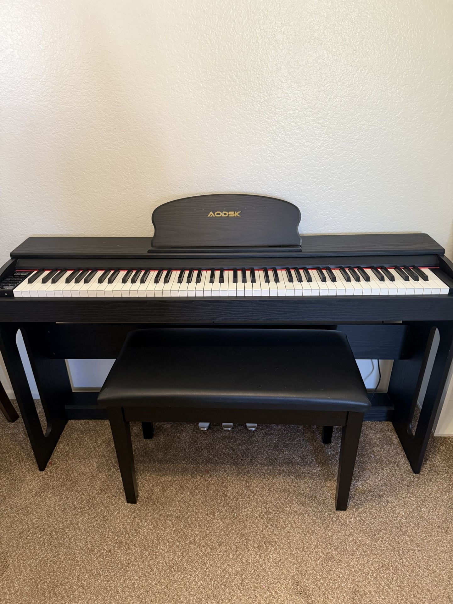 AODSK Digital Piano 88 Key Weighted Keyboard With Bench