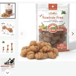 LuvChew Premium Peanut Butter Dog Chew Bones, Rawhide Free, Gluten Free