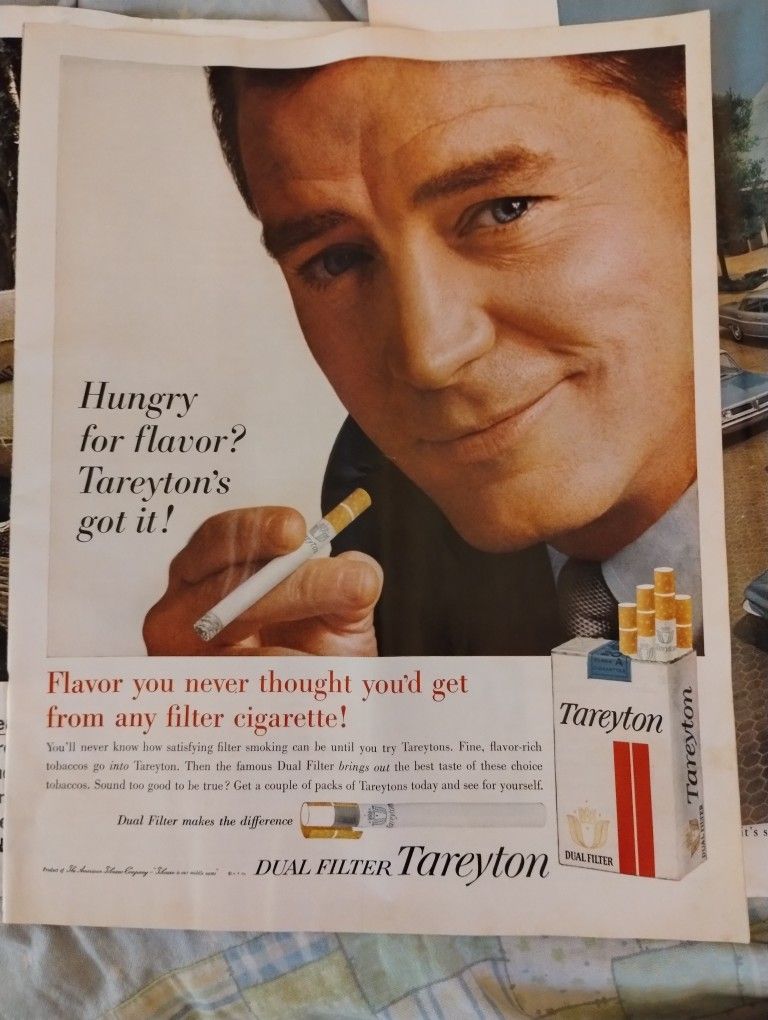 Vintage Tareyton Cigarettes color ad