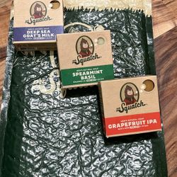 Dr. Squatch Natural Bar Soap for Men Variety Gift Set - Cold Process Soap No Harsh Chemicals-Deep Sea Coat Milk Spearmint Basil Grapefruit ipa (5oz)