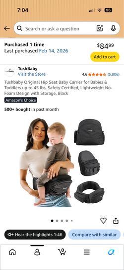 Tush baby carrier