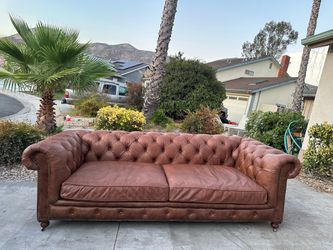 Restoration Hardware Kensington Leather Sofa
