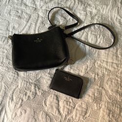Authentic Kate Spade Leather Crossbody Bag w/Matching Card Case