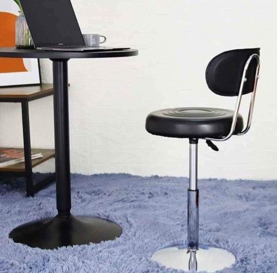4571: Leather SPA Salon Stool Desk Chair Step Stool Manicure Stool Shop Stool with Backrest