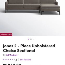 Wayfair Upholstered Chaise Sectional Couch
