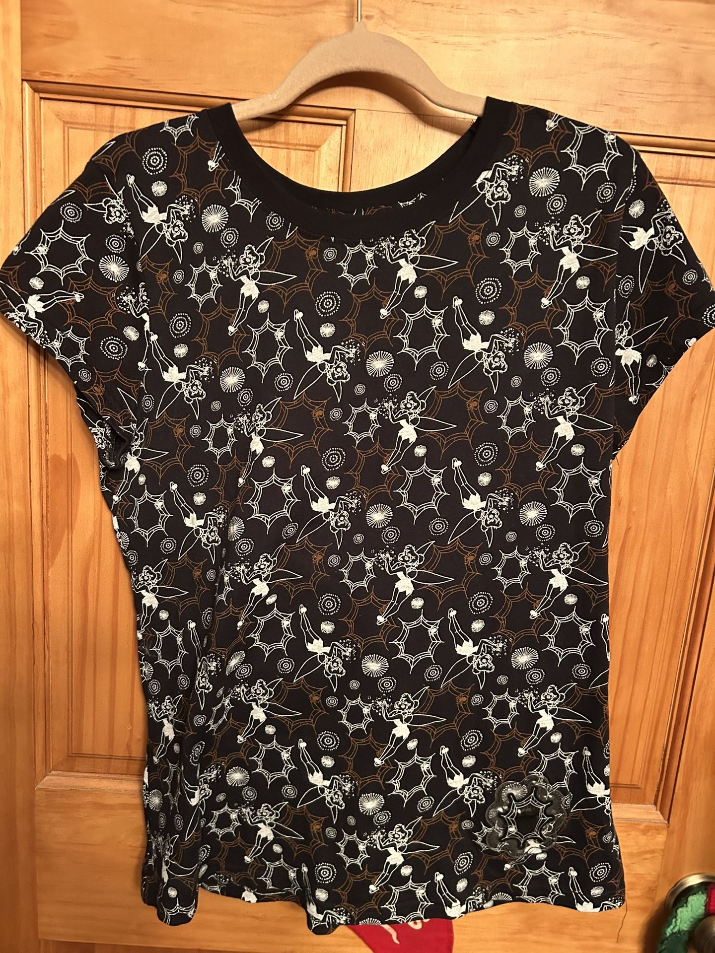 junior XXL ( 16- 18 ) black TINKERBELL HALLOWEEN t-shirt top blouse by DISNEY