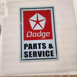 Dodge Parts Service Faux Vintage Aluminum Metal Sign 