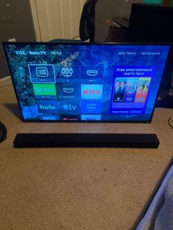 43" TCL smart tv and Vizio sound bar bundle