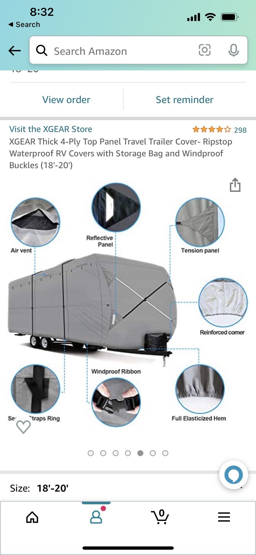 Travel Trailer Cover Fits 18-20 Foot Trailer