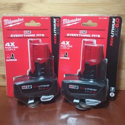 Brand New Milwaukee 12V. 6.0AH Batteries Two For 