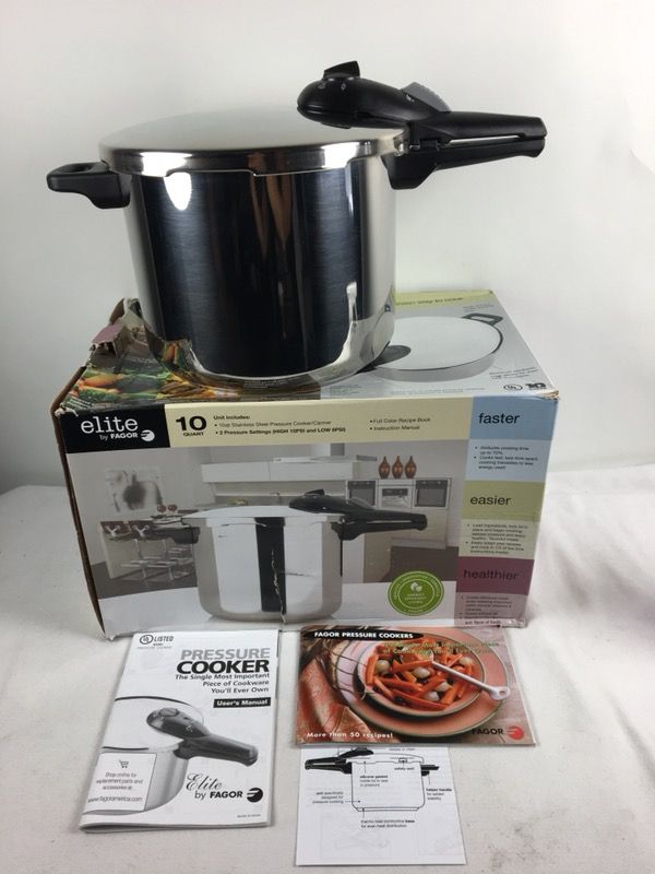 Fagor Elite Stainless Steel 10 Qt Pressure Cooker 10 Quart - Gently Used