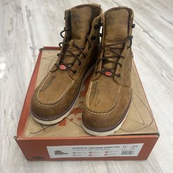 BRUNT Mens Size 12 Marin Unlined Comp Toe WorkBoot Brown Water Oil Slip Resist