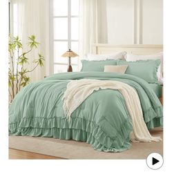 Full Size Bed Set-Sage Green-NEW