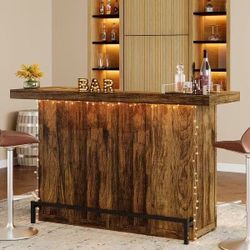 ❤️‍🔥 4-Tier Bar Table, 70.9-Inch Large Modern Home Bar Cabinet - Brown$180