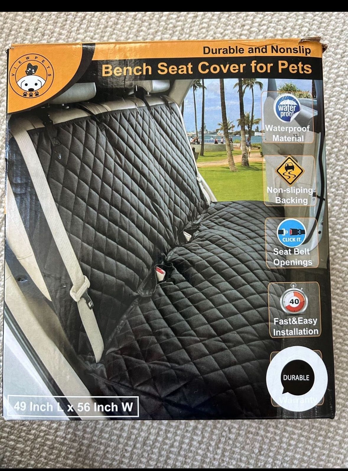 Bench Seat Cover for Pets, 49 inch L x 56 inch W,