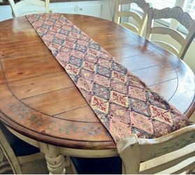 Gorgeous Vintage Moroccan-style beaded and embroidered tapestry table runner. 90x14”