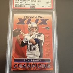 Tom Brady PSA 9 Super Bowl 2015 Champs