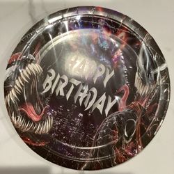 MARVEL Venom Birthday party supplies PAPER PLATES 8 PCS