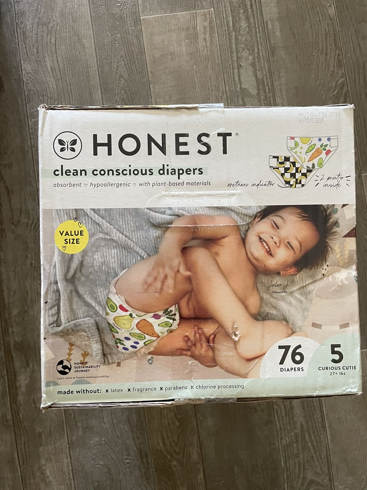 Honest Diapers 76 count SIZE 5