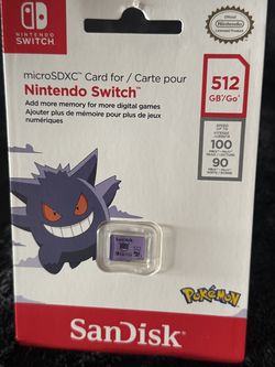 SEALED Gengar Pokémon 512GB Nintendo Switch microSDXC