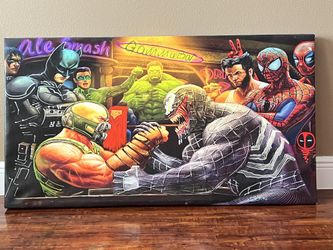 🦸♂️ Epic Superhero Showdown Canvas – Marvel vs DC Art Print