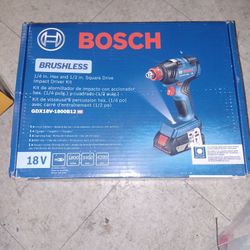 Bosch 1/4 Inch Hex And 1/2 Inch Square Drive Impact Driver Kit