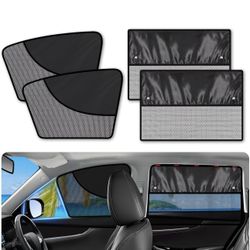 Car Window Shades for Side Windows 4 Pack Car Window Covers for Privacy Half Blackout & See-Through UV Protection & Cooling Magnetic Car Window Curtai
