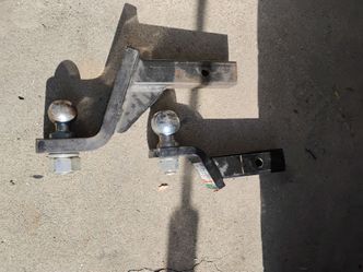 Set drop hitches, 6" solid steel class V 2" ball, also 2" drop 2-5/16" ball