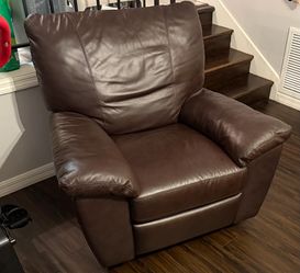 IKEA brown faux leather recliner