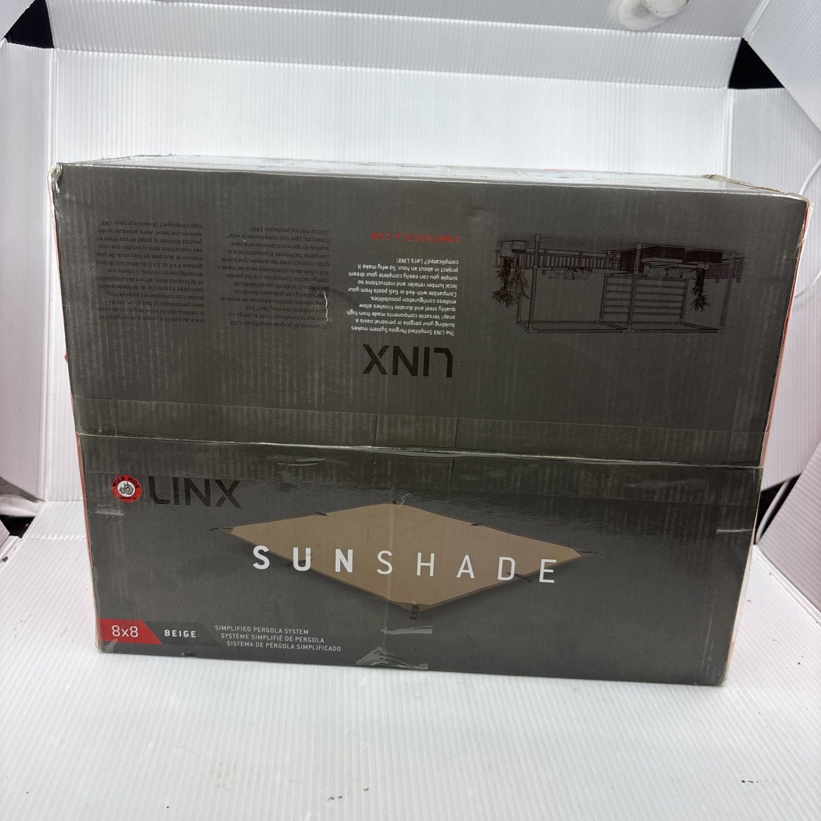 WILD HOG Linx Pergola System 8' x 8' Sunshade / Privacy Screen Kit - Beige NEW