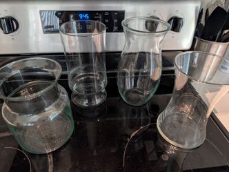Four Glass Flower Vases