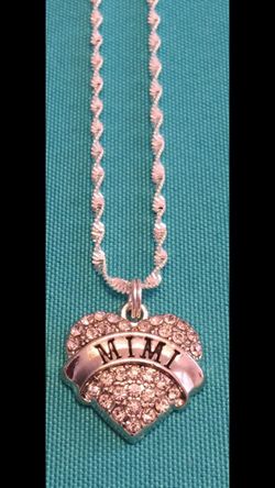 NEW Mimi Heart Charm on Blingy Sterling Silver Chain