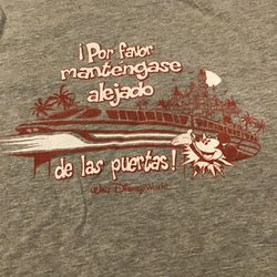 Vintage Disney World Monorail Spanish Announcement T-shirt Adult XL