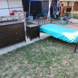 Twin Size Bed Frame And Mattress Dresser Drawer And Nightstands