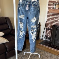 A&E Distressed Mom Jeans