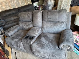 Grey Ashley 3 Piece Recliner Living Room Set