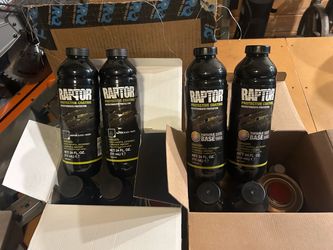 U-POL RAPTOR Bed Liner Kits – Black + Tintable – 8 Bottles + Spray Gun