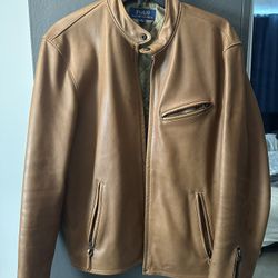limited edition vintage brown leather jacket polo Ralph Lauren