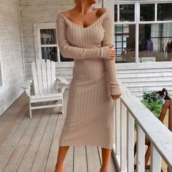 Rib Knit Party Dress