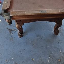 Pool Table With Chairs And Side Table