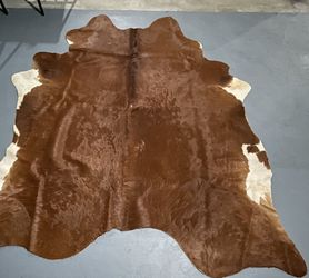 Faux Cowhide Area Rug Brown And White Spotted