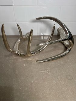 Silver Chrome Decorative Antler Set
