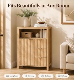 Natural wood modern dresser