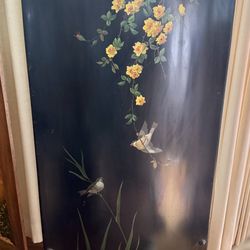 19th Century Hand-Painted Firescreen