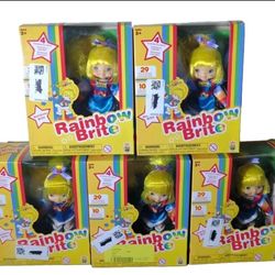 Lot Of 5- Retro Rainbow Brite 5.5 Inch Doll  Exclusive 4 Surprises 10 Pieces NEW