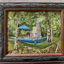 Lazy Sunday Afternoon 8x10 original oil w/frame